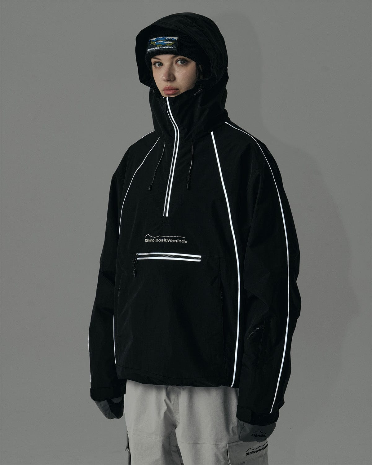 VERT TRACK PULLOVER JACKET BLACK