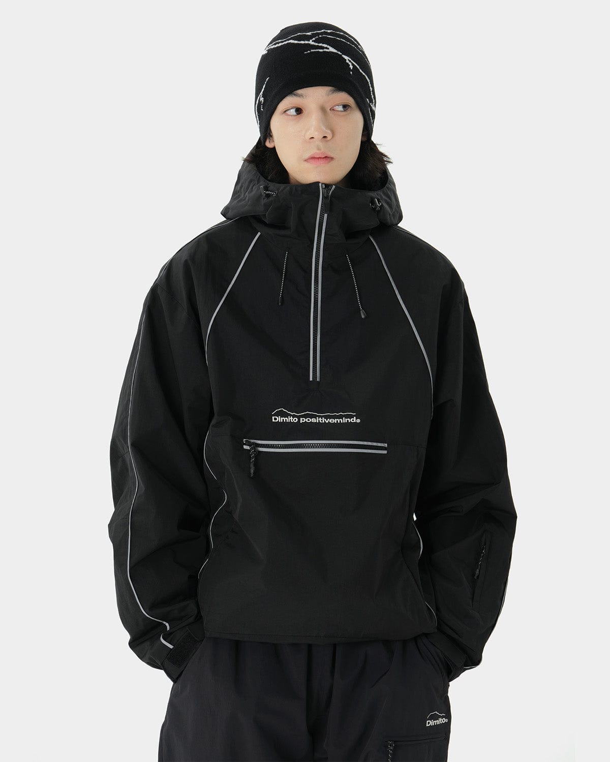 VERT TRACK PULLOVER JACKET BLACK