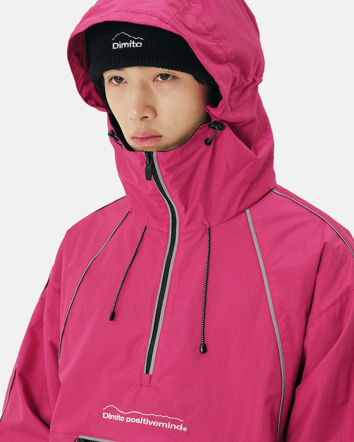 VERT TRACK PULLOVER JACKET CHERRY