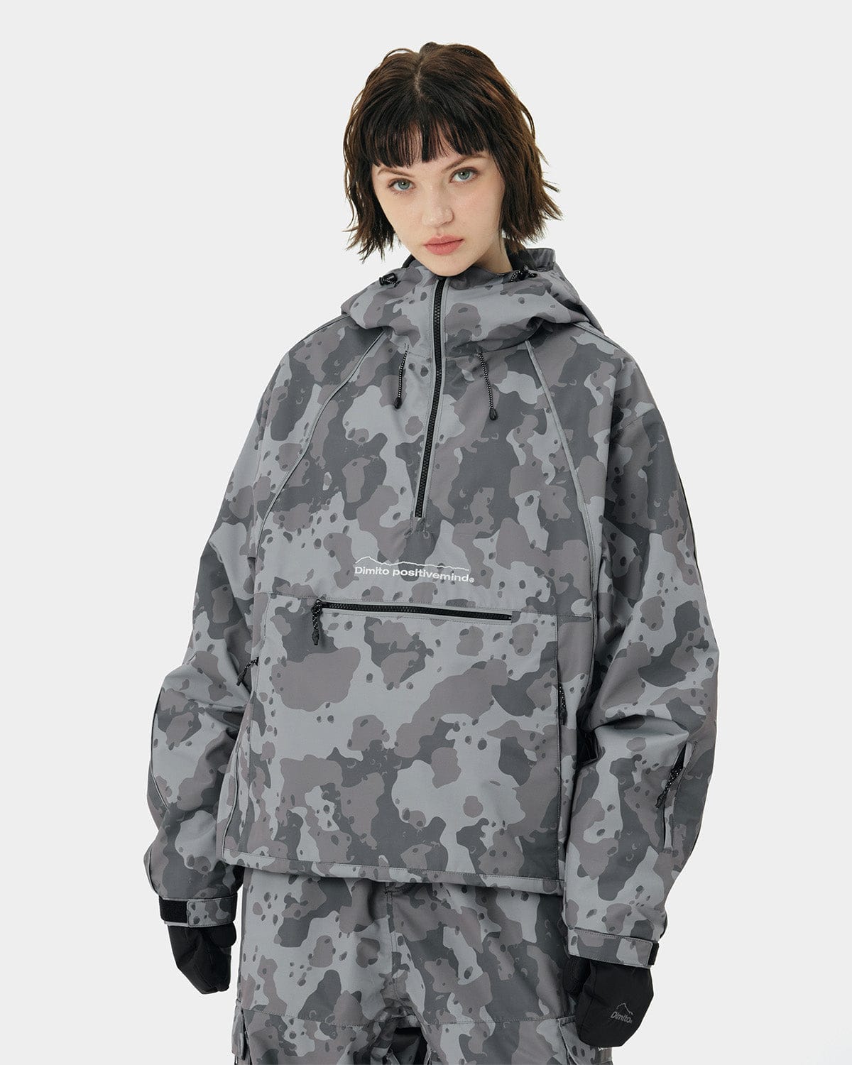 VERT TRACK PULLOVER JACKET DOT CAMO GREY