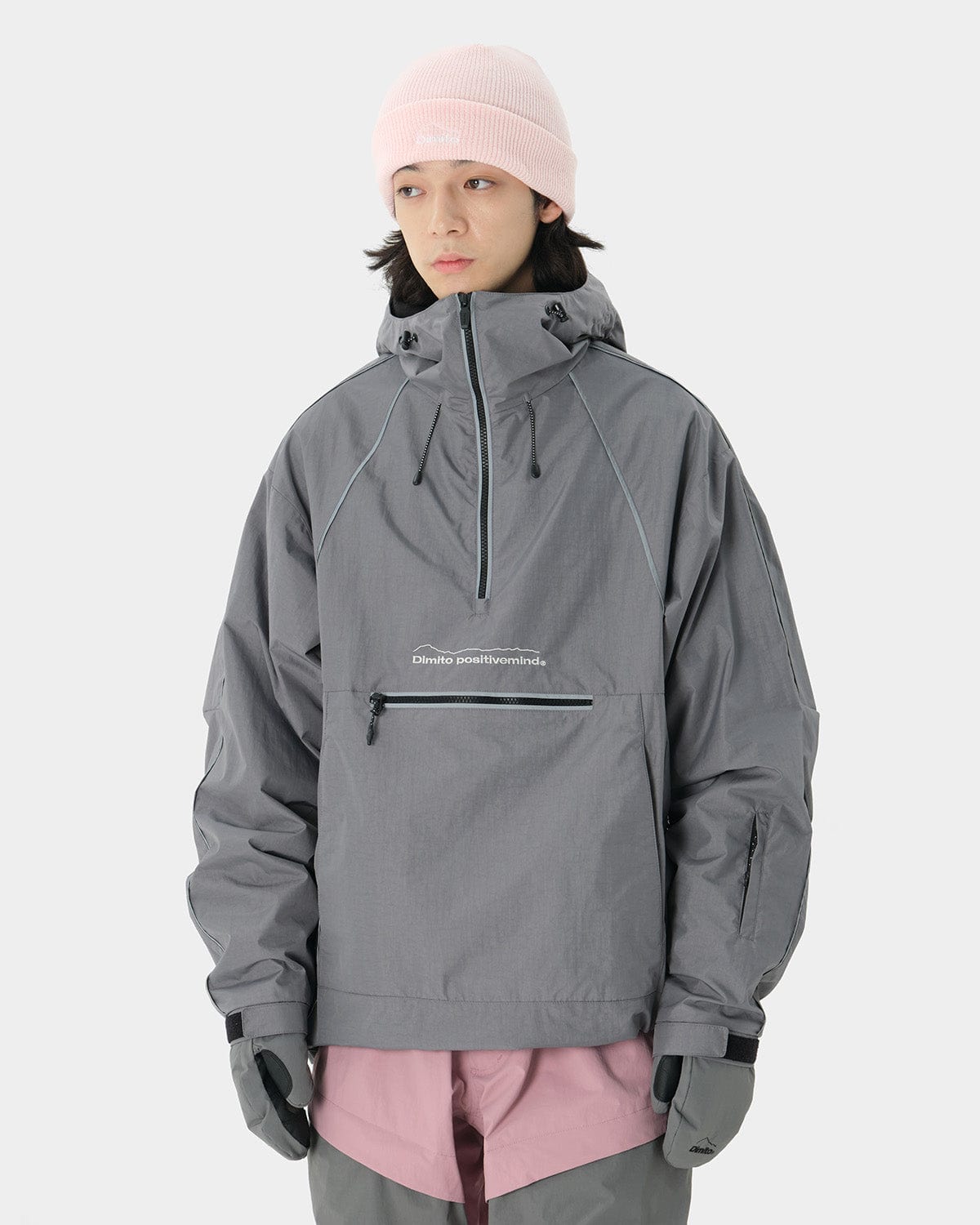 VERT TRACK PULLOVER JACKET STEEL GREY