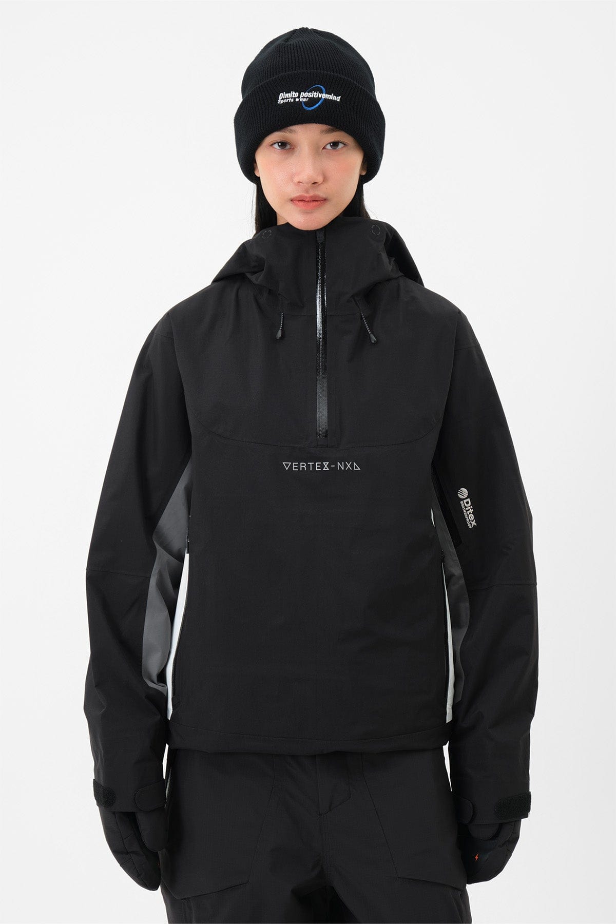 VERT VTX 3L PULLOVER JACKET BLACK