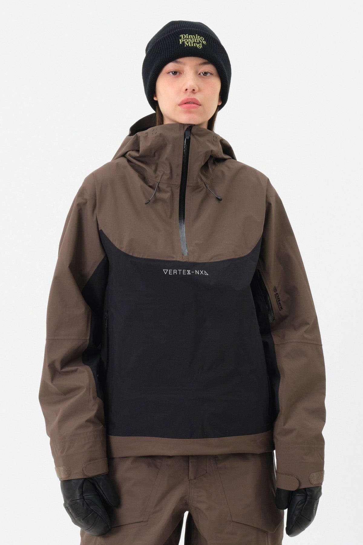 VERT VTX 3L PULLOVER JACKET DARK BROWN