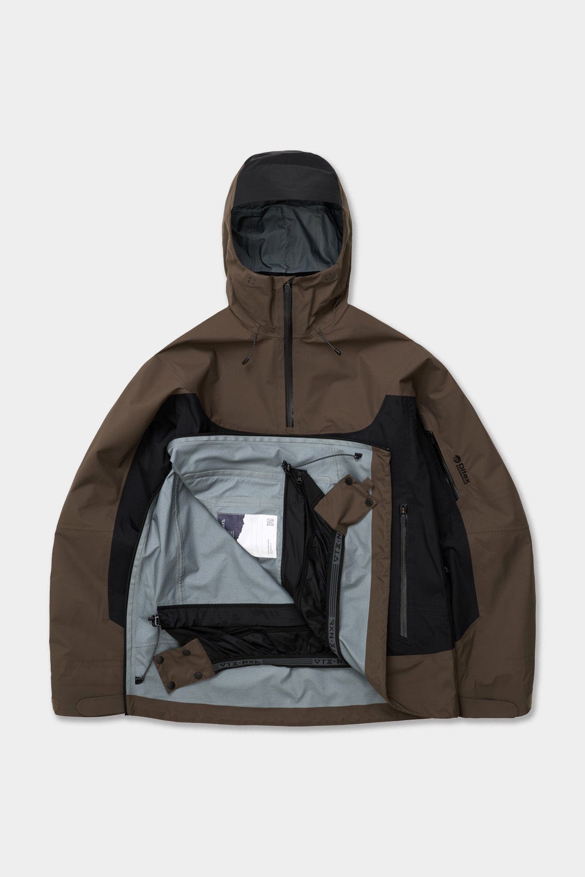 VERT VTX 3L PULLOVER JACKET DARK BROWN