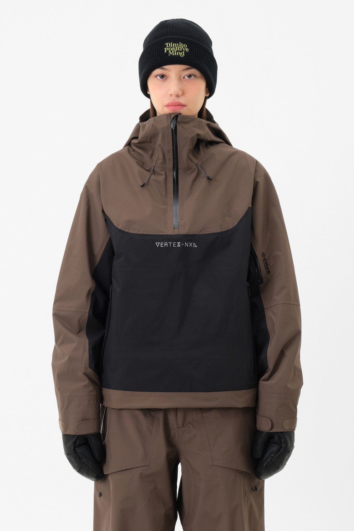 VERT VTX 3L PULLOVER JACKET DARK BROWN