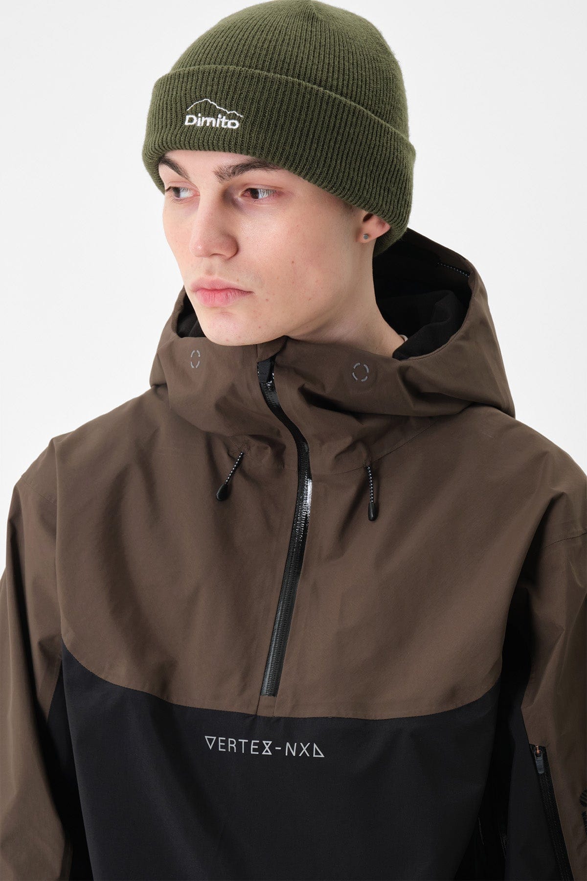 VERT VTX 3L PULLOVER JACKET DARK BROWN