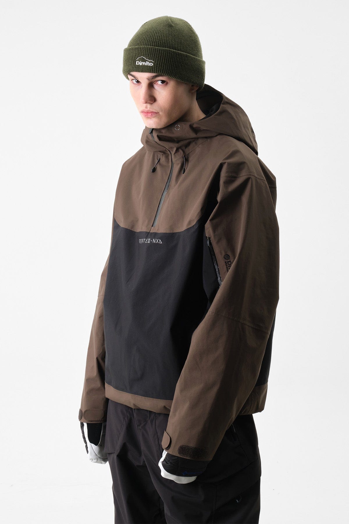 VERT VTX 3L PULLOVER JACKET DARK BROWN