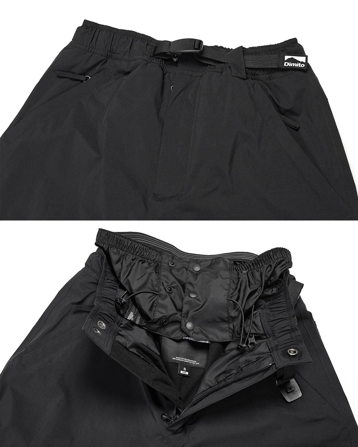 VERT WIDE CARGO PANTS BLACK (Wide Fit)