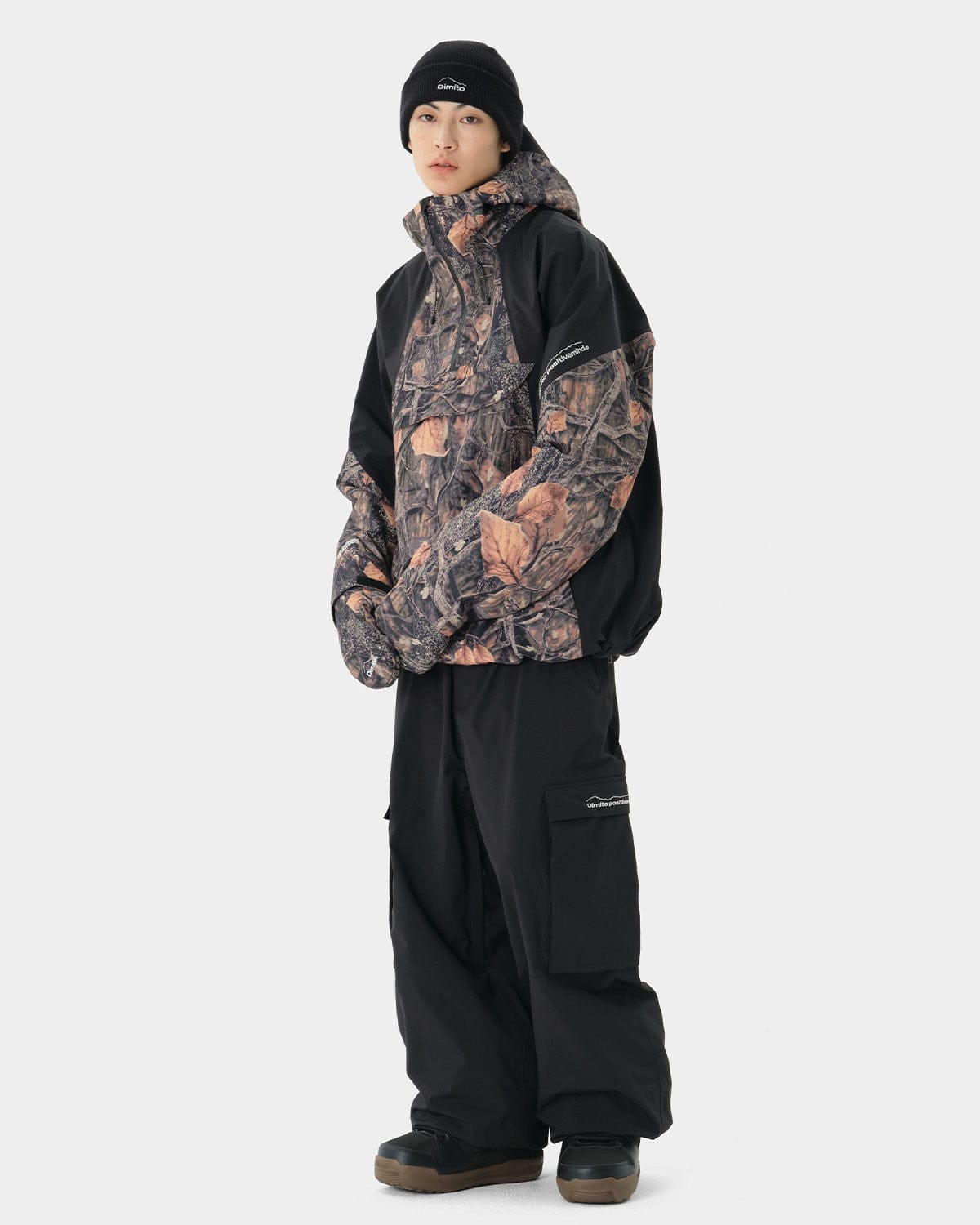 VERT WIDE CARGO PANTS BLACK (Wide Fit)