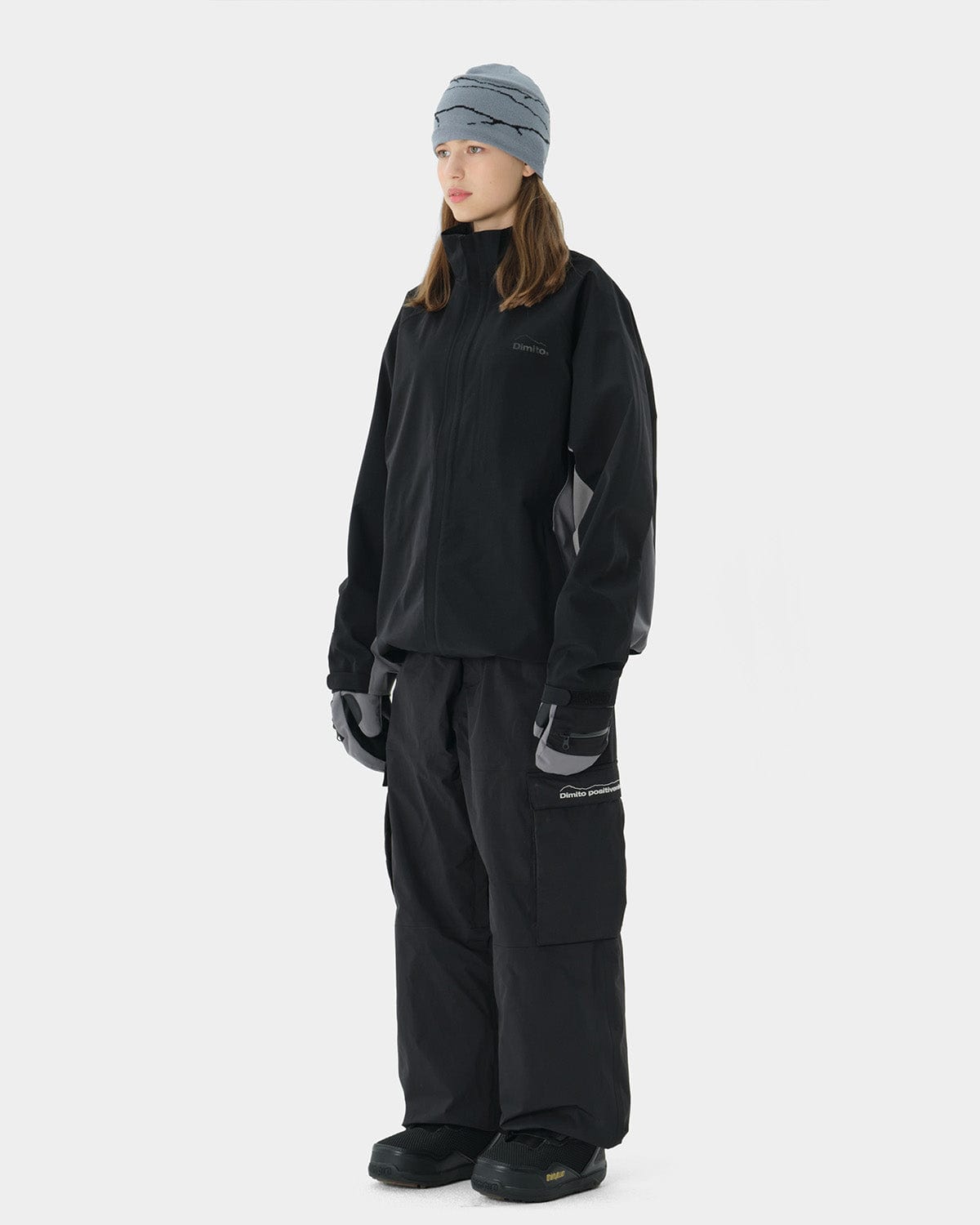 VERT WIDE CARGO PANTS BLACK (Wide Fit)