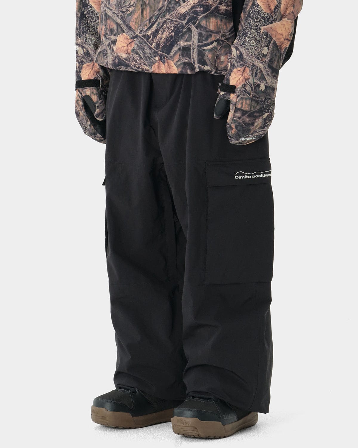 VERT WIDE CARGO PANTS BLACK (Wide Fit)