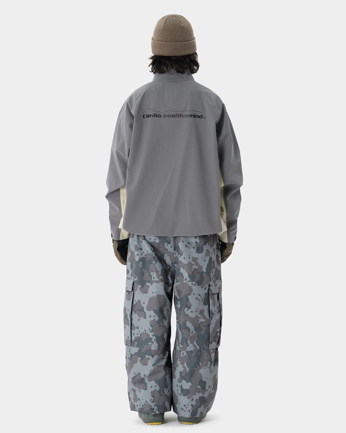 VERT WIDE CARGO PANTS DOT CAMO GREY (Wide Fit)