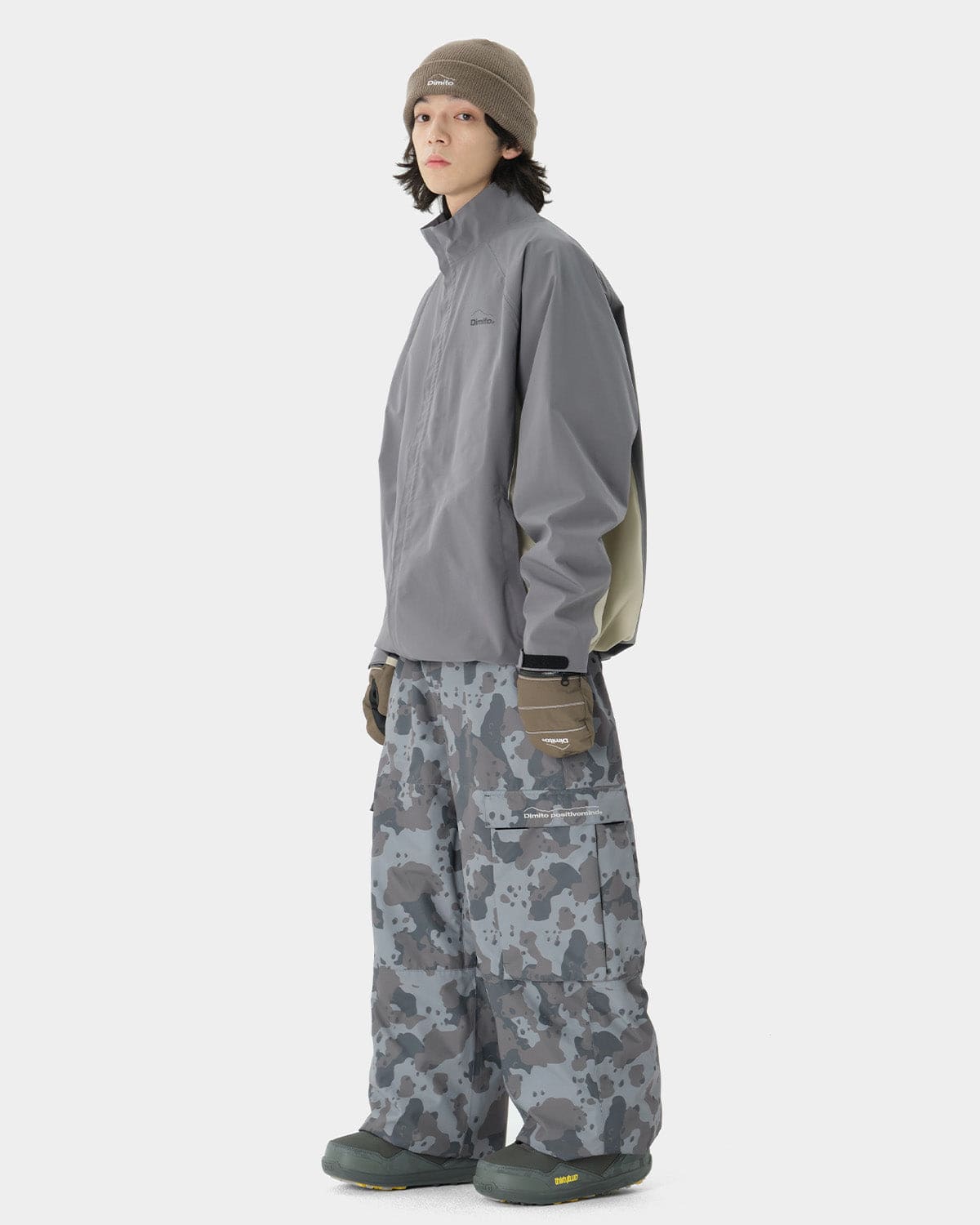 VERT WIDE CARGO PANTS DOT CAMO GREY (Wide Fit)