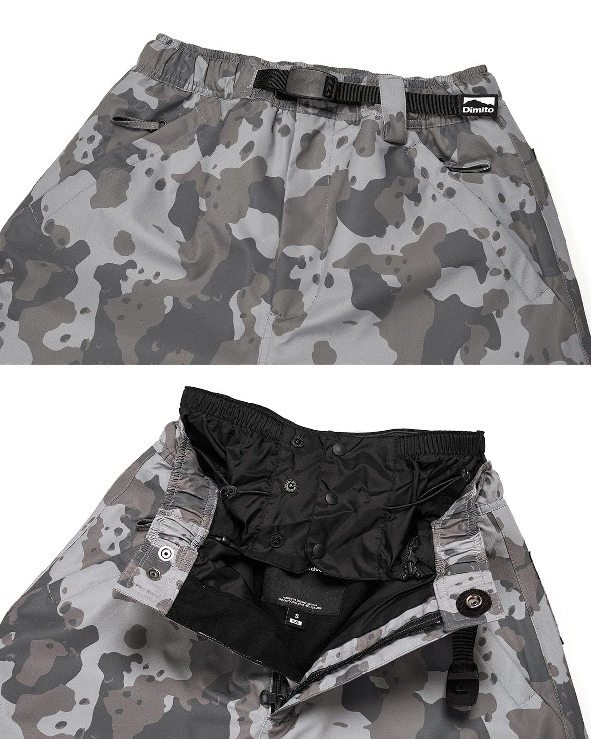 VERT WIDE CARGO PANTS DOT CAMO GREY (Wide Fit)