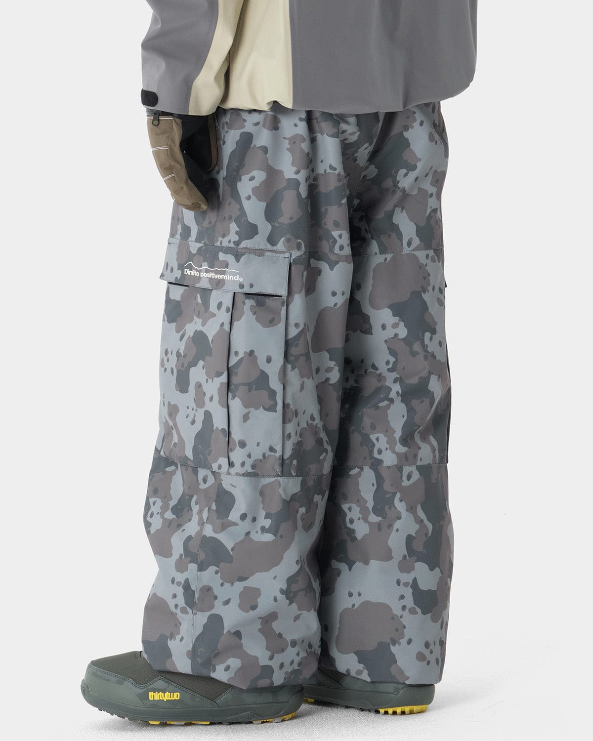 VERT WIDE CARGO PANTS DOT CAMO GREY (Wide Fit)