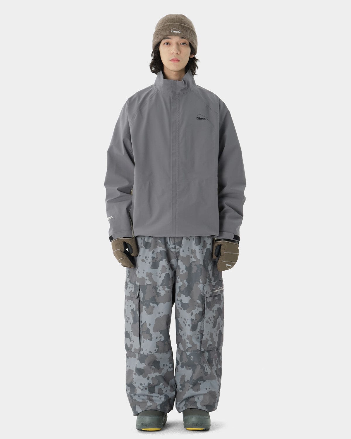 VERT WIDE CARGO PANTS DOT CAMO GREY (Wide Fit)