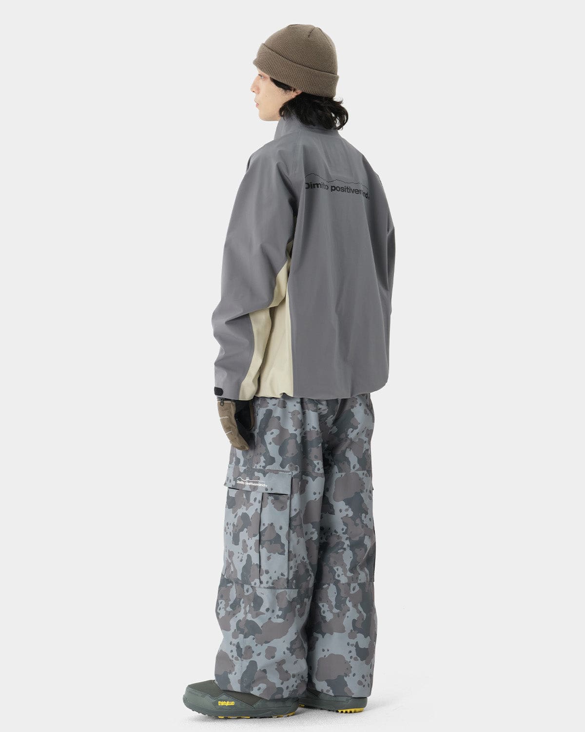 VERT WIDE CARGO PANTS DOT CAMO GREY (Wide Fit)