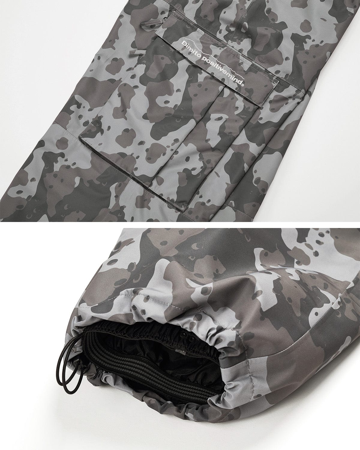 VERT WIDE CARGO PANTS DOT CAMO GREY (Wide Fit)