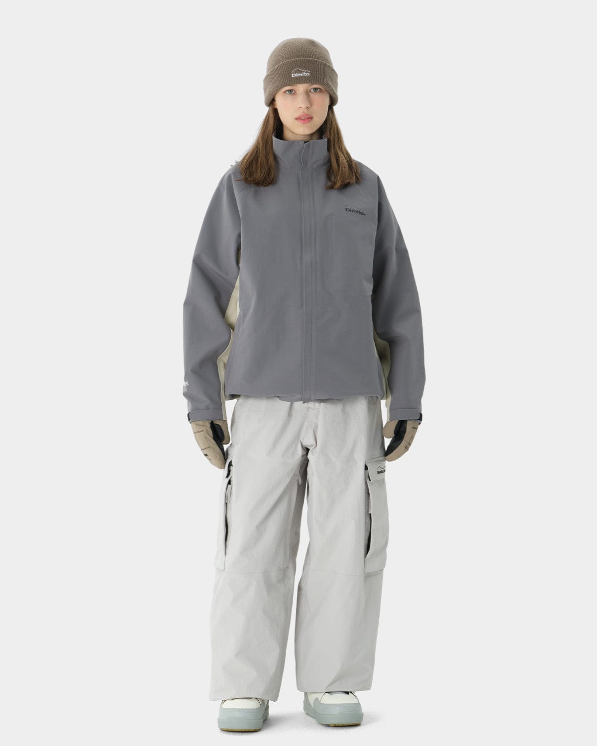 VERT WIDE CARGO PANTS LIGHT GREY (Wide Fit)